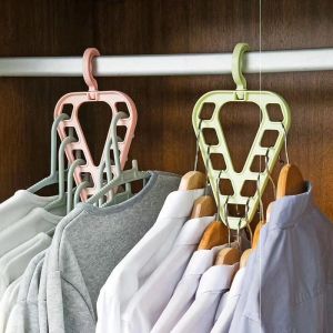 Multifunctional Magic Pant Hanger Folding Cloth Pants Hangers Seluar Penyidai Baju Anti fold magic Clothes henger creative multifunctional triangle nine