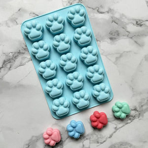 FF Cetakan Silikon dengan Jejak Kaki Kucing/Kartun Cetakan Kue Puding Jeli Kaki Kucing COD