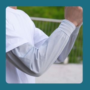 Men Ice Silk Cool Arm Sleeves Loosing Cooling UV Protection Arm Cover Riding Driving Cycling Motorcycle Outdoor Summer Sun Block Hiking Sun Protection