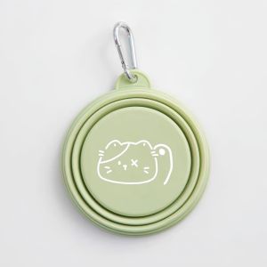 FDGED ทีพีอี ชามอาหารแมวแมคคารอน 350มล. ลายการ์ตูน ชามให้อาหารสำหรับลูกสุนัข ใช้งานได้หลากหลาย สามารถพับได้ ชามอาหารสัตว์เลี้ยงแบบพกพา ท่องเที่ยวกลางแจ้ง