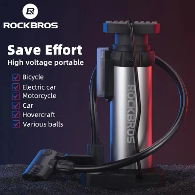 【Giao hàng địa phương】ROCKBROS Bơm Xe Máy 80 PSI Cao Cấp Hợp Kim Nhôm Xe Đạp Mini Bơm AV/FV Máy Bơm Hơi Không Khí Di Động MTB Xe Đạp Đường Bộ bơm Chân