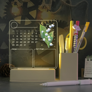 Đèn trang trí phòng ngủ đèn để bàn có ống cắm bút bảng note đi kèm tiện dụng đèn ngủ hình hoa xinh