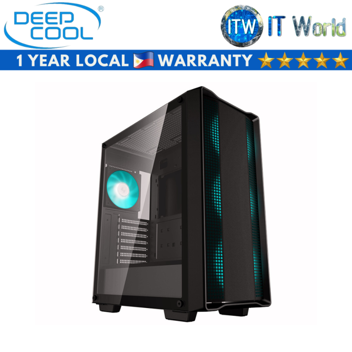 Itw | Deepcool CC560 V2 Black Mid-Tower Airflow Tempered Glass PC Case ...