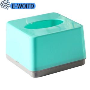 E-WOITD Commercial Grade Square Plastic Tissue Box Home Restaurant Living Room Drawer Type Can Print Logo Easy To Assemble Tissue Box