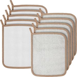 Tudomro 10 Pcs Exfoliating Washcloths Double Sided Man Wash Cloths Body Face Exfoliating Scrub Cloths for Shower Men Women(10.2 x 8.7 InchGray)