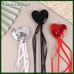 Fanzi 1Pcs Glitter Heart Fairy Wand Girls Magic Wands Sticks Princess Cosplay Prop For Birthday Halloween Party Supplies