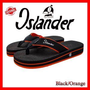 Islander Black/Orange Mens non-slip rubber soles 100% authentic and original Colored Slippers (Makapal)