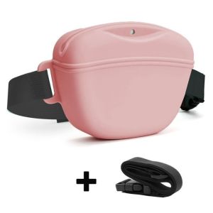 OUTOPEN Silicone Dog Treat Bag Adjustable Portable Puppy Snack Pouch Easy To Clean Waterproof Food Reward Storage Bag Outdoor Activities