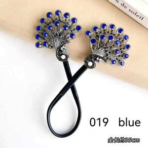SERENITY 1pc Elegant Peacock Wing Bun Maker With Rhinestone Accents Vintage-Inspired Twist Hair Clip Shimmering Oval Hair Accessory