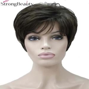 StrongBeauty Short Straight Wigs Synthetic Women Hair Natural Wig Many Colors2026