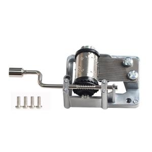 DIY Hand Crank Music Box Movement 3D Printed Model with Metal Components Screws for Home Decoration