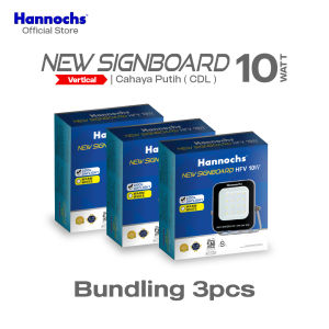 Hannochs New Signboard HFV 10W Cahaya Putih (3pcs) - Lampu Sorot LED Flood Light (Model Vertical)