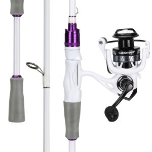 Sougayilang Set Tongkat Dan Gulungan Pancing 1.8m Tongkat Pancing Portable 2 Bagian Serat Karbon Berkualitas Tinggi Rod 11 + 1 Bantalan Bola 5.2: 1 Alat Gulungan Pancing Set