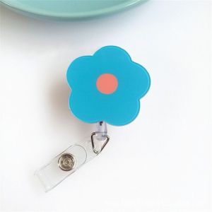 CUNXIN Name Tag Nurse Badge Reel Flower Chest Card Retractable Badge Holder Cartoon Acrylic ID Card Holder Office School Supplies