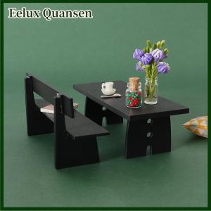Eelux 1 mảnh Dollhouse thu nhỏ màu đen bàn ghế đồ nội thất mô hình cảnh trang trí đạo cụ Nhà búp bê phụ kiện