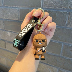 Star Wars Anime Figure Yoda Keychain Mandalorian Darth Vader Chewbacca PVC Model Doll Key Ring Pendant Accessories Gifts
