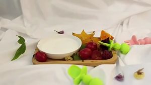 Mombaby 3pcs /set Baby Feeding Set Silicone Plate with Spoon Fork Tableware for Baby