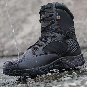 DELTA High Cut Tactical Boots Side Zip Combat Boots Outdoor Adventure non-slip waterproof Hiking Shoes
