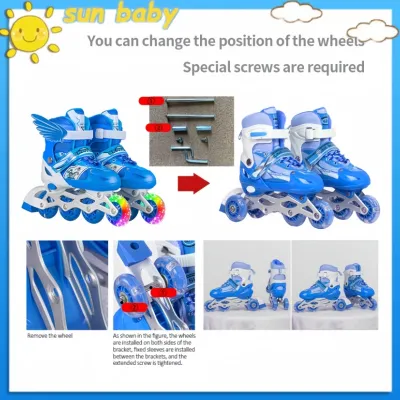 Kids Inline Skates Roller 2 in 1 Adjustable For 4 Wheel Skate Shoes light skate For Kids Comfort And Quality Indoor Outdoor Sports lce
