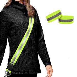 Reflective Sashes for Safety Jogging Walking Biking Cycling Stretchy Running Reflective Belt Elastic Armband Waistband