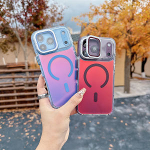 For Magsafe Case For iPhone 18 Pro Max 17 AIR 16 15 14 13 12 11 Wireless Charge Lens Laser Color Changing Protect Cover