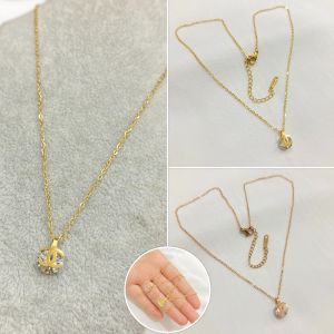 Kalung Titanium Wanita Liontin Permata Anti Karat Anti Alergi Korean Style Aksesoris Fashion