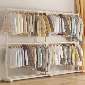 ราวตากผ้า 2 ชั้น ราวแขวนผ้าบาร์เดี่ยว อพาร์ตเมนต์  60-200cm ราวมินิมอล