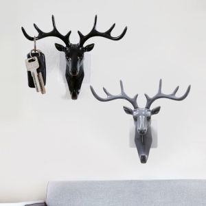 YESPERY Hook for hanging on the wall deer antler Vintage for hanging clothes hat scarf key deer horns hanger shelf wall decoration