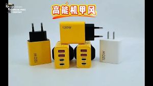 Multi Port USB Charger 120W Fast Charging Station 4 Port Desktop Charger with 2 USB C PD30W 2 USB A QC3.0 for IPhone 14 15 16 Samsung S24 Xiaomi Huawei OPPO Vivo Tablet Laptop Multiple Device Charging Intelligent Heat Dissipation