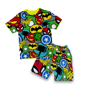 Paket Baju Kaos Setelan Anak Laki Laki Full Print Motif Dinosaurus Lucu Import Umur 1 - 10 Tahun