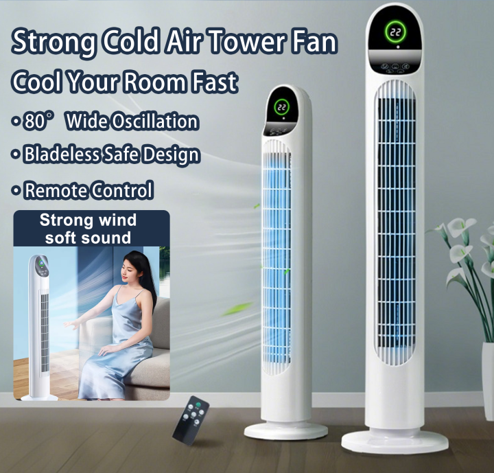 Tower Fan Features Bladeless Tower Fan Electric Cooling Fan with Remote Control LED ...
