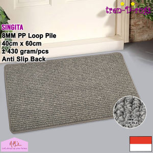 Tren-D-rugs Keset kaki tebal salur polos stripe alas kamar mandi tebal anti slip 40 cm x 60 cm - NMs