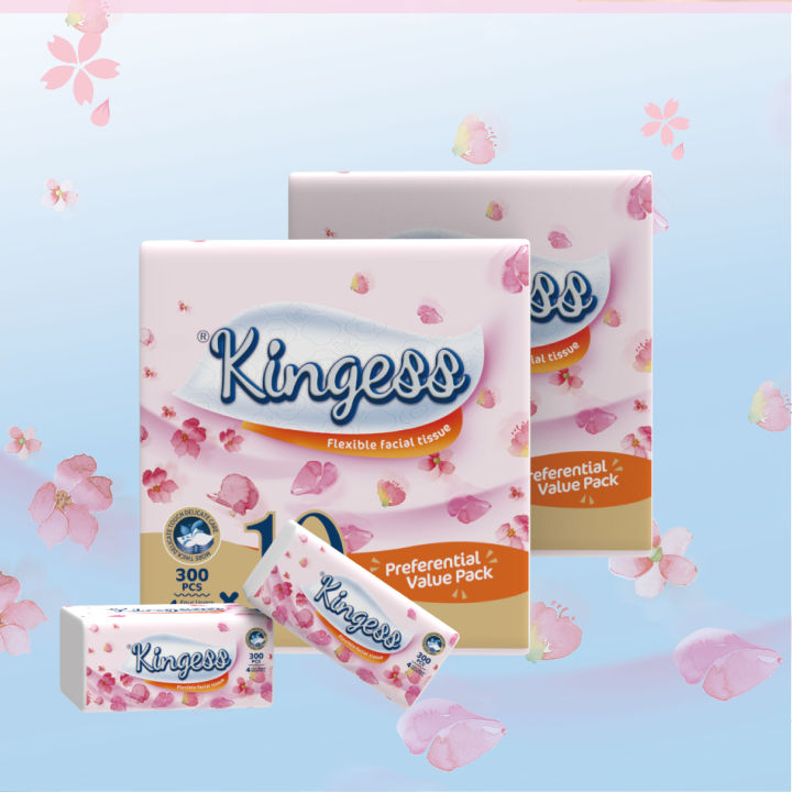 KINGESS Tissue Paper 10 Packs High Quality 4 Layers Facial Tissue