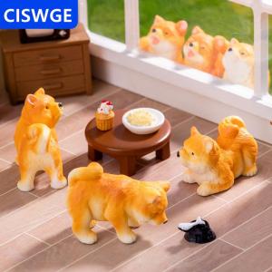 [COD] CISWGE AUTOPARTS 1PC nhựa Shiba Inu trang trí con chó bức tượng động vật thu nhỏ cổ tích vườn búp bê nhà trang trí DIY vi cảnh quan trang trí nội thất