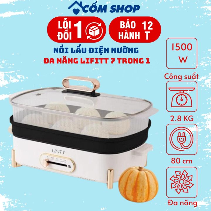 Nồi Lẩu Điện ,Lẩu Nướng Đa Năng Lifitt 7 Trong 1.Chống Dính Cao Cấp ...
