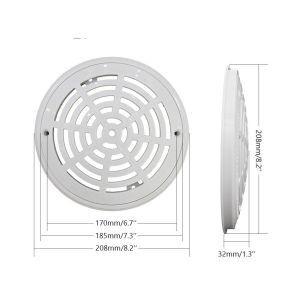 8Inch Swimming Pool Main Drain Cover Water Filter Cap Main Drainage Port Cover Drain Water Cover