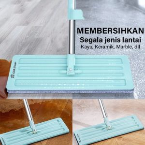 ALAT PEL MAGIC FLAT Ultra Mop Cleanze Standing Mop Kain Pel Lantai Pel Tarik Hijau 360