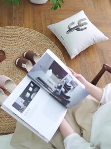 Cotton-Linen Slippers For Home Use Soft-Soled Silent Breathable Sweat-Absorbent Suitable For Spring And Summer For Entertaining Guests Non-Slip Indoor Linen Slippers