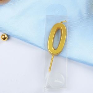 Gratis Ongkir - Birthday Candle Number / Lilin Ulang Tahun Bentuk Angka 0- 9 Warna Gold Rosegold