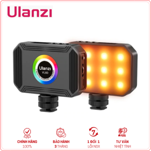 ULANZI VL60 RGB (2500-9000K) - HÀNG CHÍNH HÃNG - Đèn LED đổi màu RGB | 36.000 màu | 20 hiệu ứng đặc biệt | 2450mAh