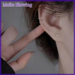 Moito 1Pair Fashion Trendy Mini Zircon Stud Earrings For Women Girls Daily Geometry Small Earrings Ear Bone Nail Jewelry Accessories
