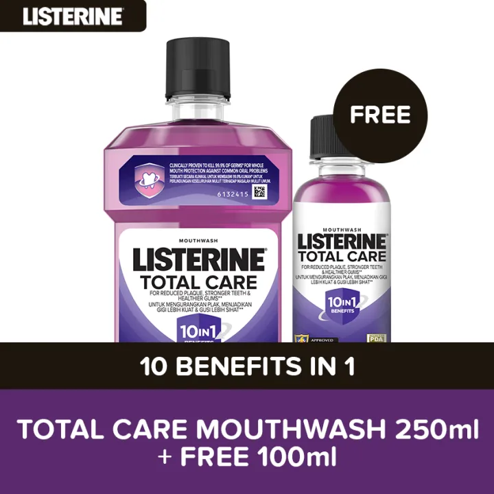 Listerine Total Care Mouthwash 250ml + FREE 100ml