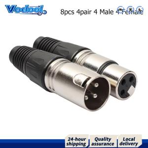 【Fast delivery】 8pcs XLR Microphone Connectors 3-Pin Male and Female for Audio Equipment Wiring and Repair