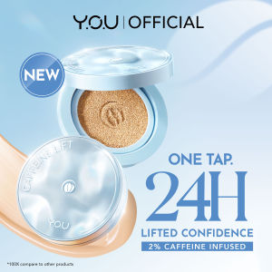 YOU Caffeine Lift V-Boost Serum Cushion 2% Caffeine Infused Natural Coverage 24H Oil Control