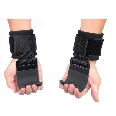 【2 PCS】Fitness Wrist Support Hook Weightlifting Pull-up Dumbbell Strength Training Grip Hook Deadlift Steel Thickened