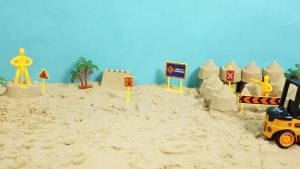 Sand Construction Kit with Big Foldable Sandbox and 2.2lbs Magic Sand Truck Toys Including Castle Molds and Other Accessories - 36Pc Set for Kids 3+