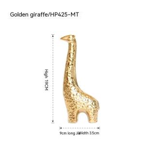 DAFIFY Gold Home Decor Small Ceramic Animal Statue for Home Table Desktop Office Coffee Decorative Sculpture Ornament Objects