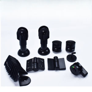 COD 1 Set Nylon Black Toilet Partition Kit Public Bathroom Toilet Partition Accessories