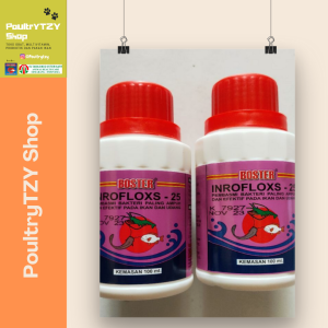 BOSTER INROFLOXS 25 100ml (CAIR) Obat Anti Bakteri Ikan Kolam/Tambak