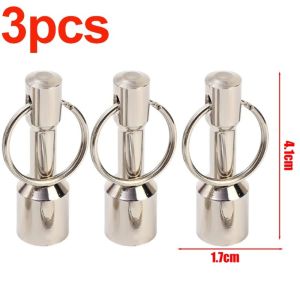 1-5Pcs Strong Magnetic Keychain with Metal Ring Anti Loss Keys Wall-mounted Heavy Duty Magnet Hooks Home Office Storage Racks
